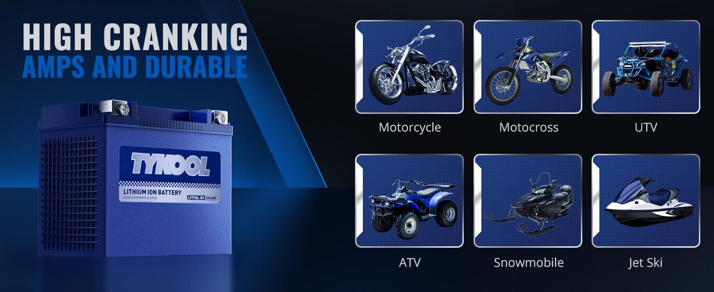 YTX30L-BS/YIX30L Lithium 18Ah 800CCA Battery