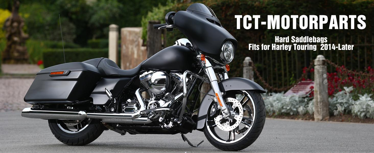 Complete Hard Saddlebags With Black Latch for Harley Touring 2014-2023