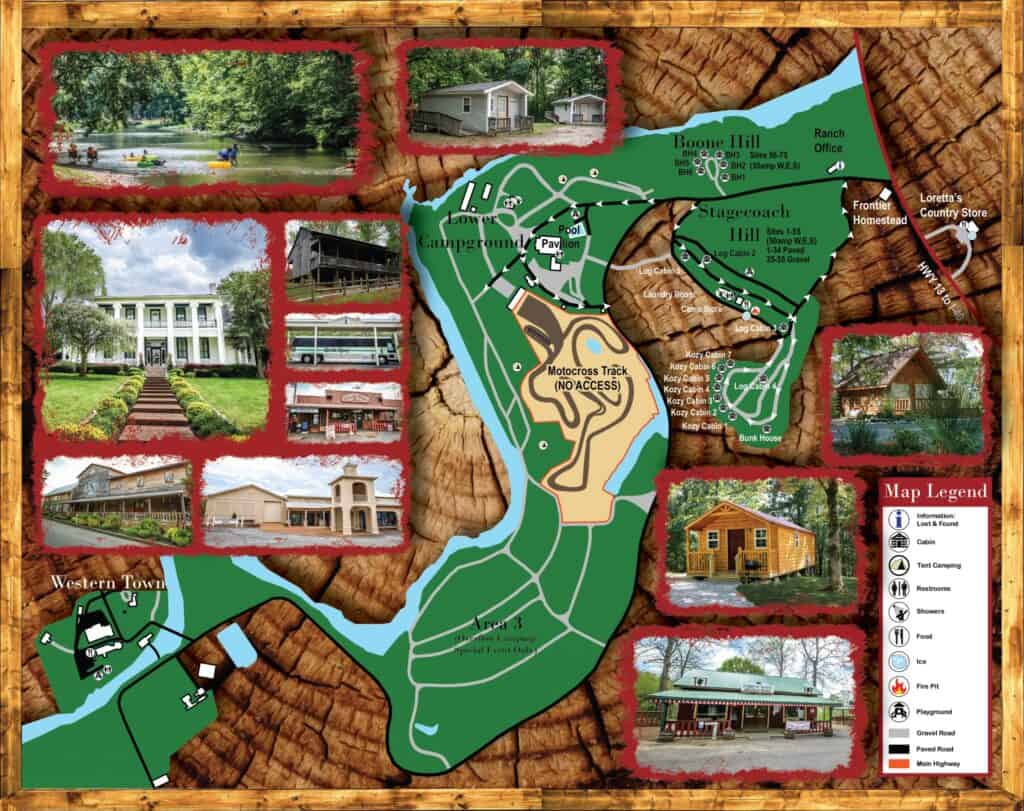 Loretta Lynn S Ranch Nearby Hotels RaceTrackWorld Com   Loretta Lynns Ranch Map 1024x811 